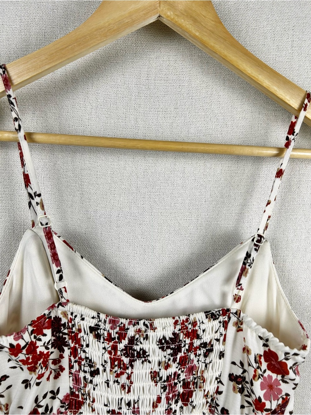 Floral Tiered Mini Dress Small Cottagecore Bow Front Lined Sundress - Picture 5 of 7